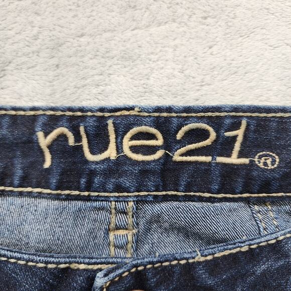 Vintage Y2K Rue 21 Jeans Womens 9/10 High Waisted Crop Multi Button Dark Wash - Picture 4 of 12